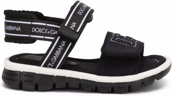 Dolce & Gabbana Kids DG-logo touch-strap sandals Black