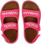 Dolce & Gabbana Kids embroidered-logo touch-strap sandals Pink - Thumbnail 4