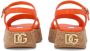 Dolce & Gabbana Kids flatform leather sandals Orange - Thumbnail 3