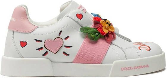 Dolce & Gabbana Kids floral-motif sneakers White
