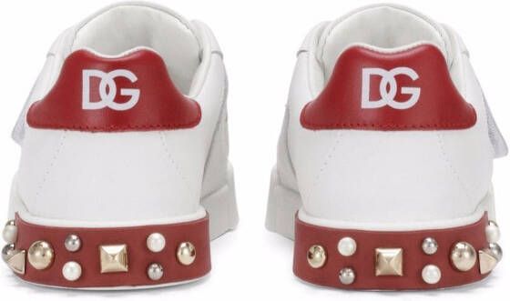 Dolce & Gabbana Kids floral-painted touch-strap sneakers White