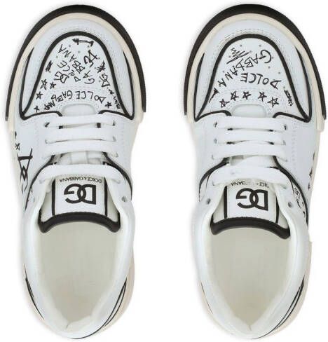 Dolce & Gabbana Kids graffiti-print low-top sneakers White