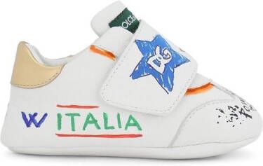 Dolce & Gabbana Kids graffiti-print touch-strap sneakers White