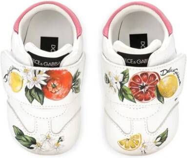 Dolce & Gabbana Kids graphic-print leather trainers White
