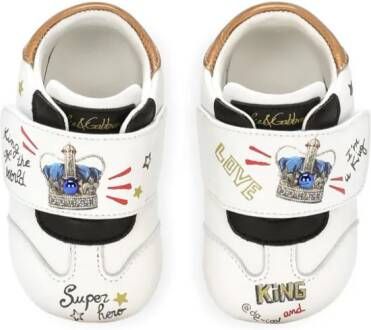 Dolce & Gabbana Kids graphic-print touch-strap sneakers White