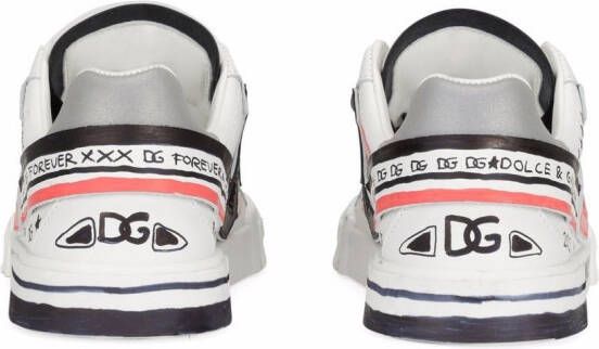 Dolce & Gabbana Kids hand-painted leather sneakers White