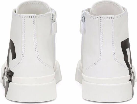 Dolce & Gabbana Kids Portofino logo-print high-top sneakers White