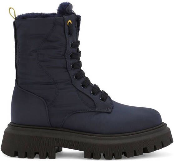 Dolce & Gabbana Kids lace-up cargo ankle boots Blue