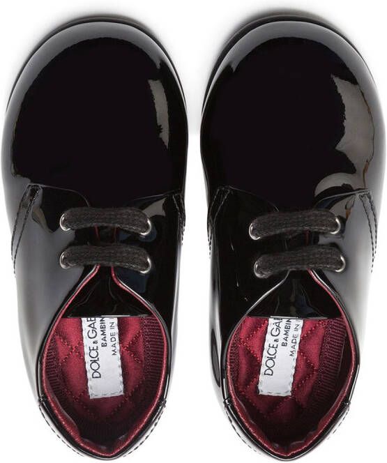 Dolce & Gabbana Kids patent leather derby shoes Black