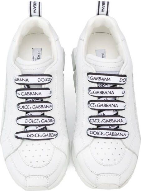 Dolce & Gabbana Kids lace-up logo sneakers White