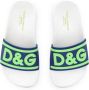 Dolce & Gabbana Kids logo-appliqué slides Blue - Thumbnail 4