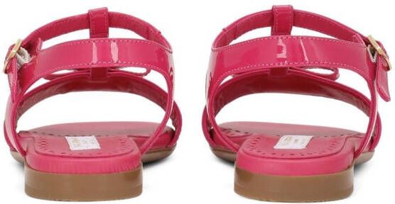 Dolce & Gabbana Kids DG-logo patent leather sandals Pink