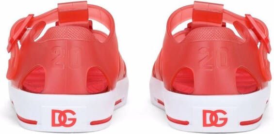 Dolce & Gabbana Kids DG-logo jelly shoes Red
