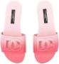 Dolce & Gabbana Kids logo cut-out leather slides Pink - Thumbnail 4