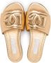 Dolce & Gabbana Kids DG-logo leather sandals Gold - Thumbnail 3