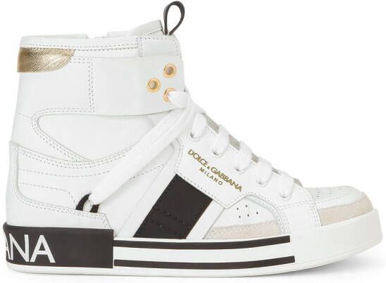 Dolce & Gabbana Kids logo-embossed lace-up sneakers White