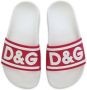 Dolce & Gabbana Kids logo-embossed slip-on slides Red - Thumbnail 4