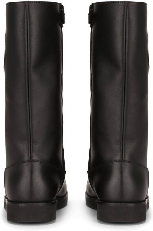 Dolce & Gabbana Kids DG-logo leather boots Black
