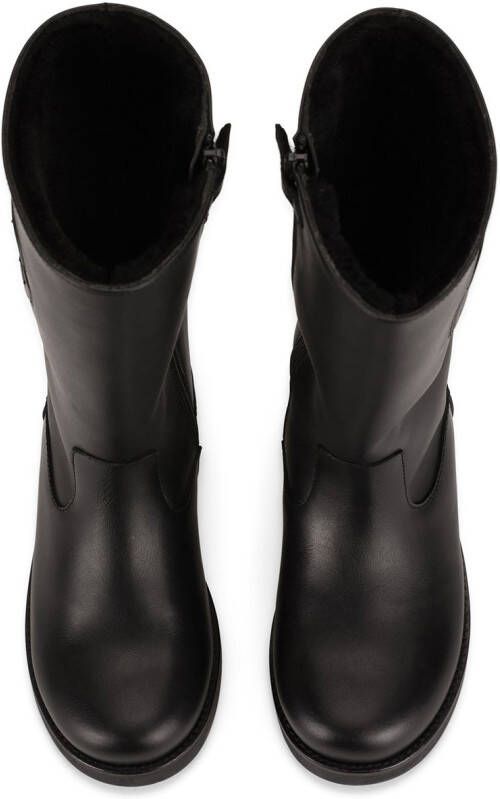Dolce & Gabbana Kids DG-logo leather boots Black