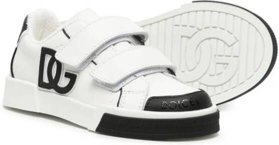 Dolce & Gabbana Kids logo-embossed touch-strap sneakers White