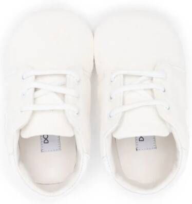 Dolce & Gabbana Kids logo-embroidered leather sneakers White
