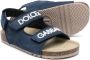 Dolce & Gabbana Kids logo-embroidered touch-strap sandals Blue - Thumbnail 2
