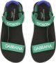 Dolce & Gabbana Kids logo-embroidered touch-strap sandals Green - Thumbnail 4