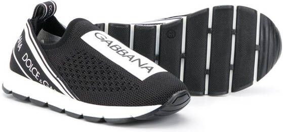 Dolce & Gabbana Kids Sorrento logo-tape slip-on sneakers Black