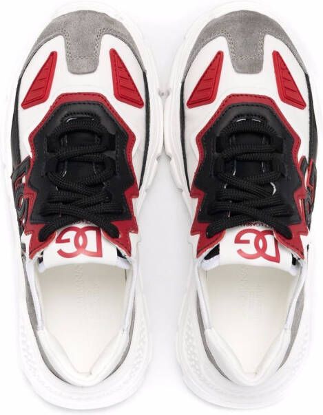 Dolce & Gabbana Kids logo panelled sneakers Red