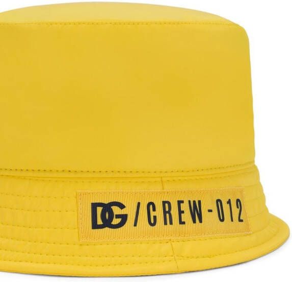 Dolce & Gabbana Kids logo-patch bucket hat Yellow