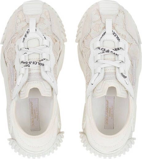 Dolce & Gabbana Kids logo-patch lace-detail sneakers White
