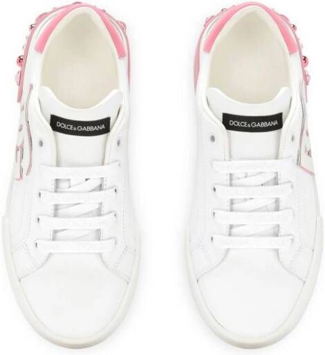 Dolce & Gabbana Kids logo-patch lace-up sneakers White