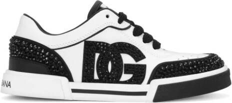 Dolce & Gabbana Kids logo-patch leather sneakers White