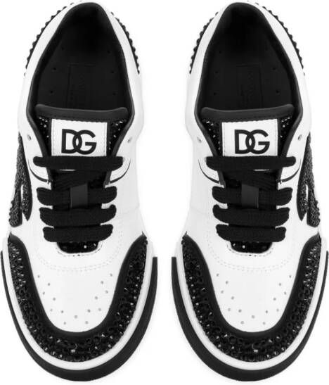 Dolce & Gabbana Kids logo-patch leather sneakers White