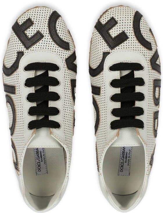 Dolce & Gabbana Kids logo-print leather sneakers White