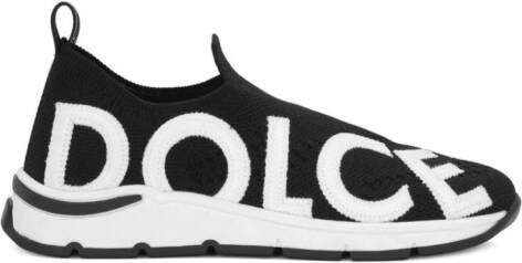 Dolce & Gabbana Kids logo-patch mesh sneakers Black