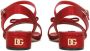 Dolce & Gabbana Kids logo-plaque bow-detail sandals Red - Thumbnail 3