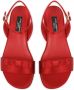 Dolce & Gabbana Kids logo-plaque bow-detail sandals Red - Thumbnail 4