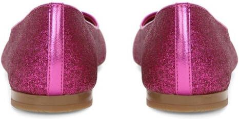 Dolce & Gabbana Kids logo-plaque glitter-detailing ballerinas Pink