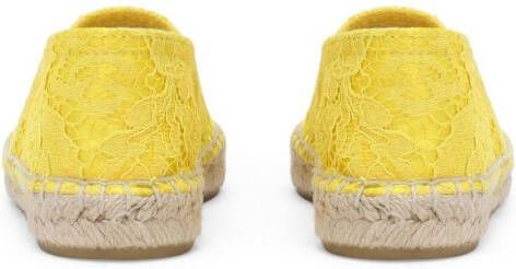 Dolce & Gabbana Kids logo-plaque lace-detailed espadrilles Yellow