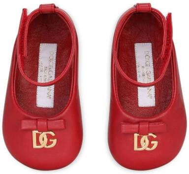 Dolce & Gabbana Kids DG plaque ballerina shoes Red
