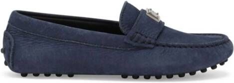 Dolce & Gabbana Kids logo-plaque leather loafers Blue