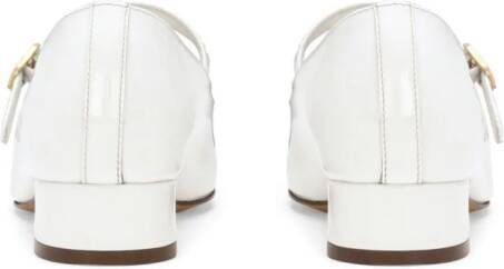 Dolce & Gabbana Kids logo-plaque leather pumps White