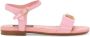 Dolce & Gabbana Kids logo-plaque leather sandals Pink - Thumbnail 2