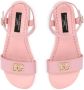Dolce & Gabbana Kids logo-plaque leather sandals Pink - Thumbnail 4