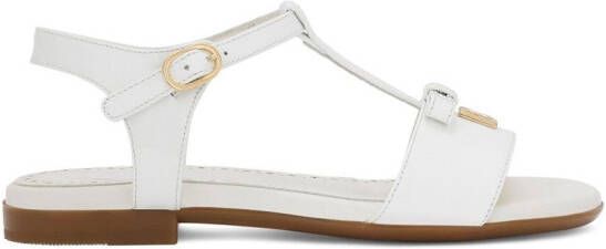 Dolce & Gabbana Kids DG-logo patent leather sandals White