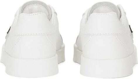 Dolce & Gabbana Kids logo-plaque leather sneakers White