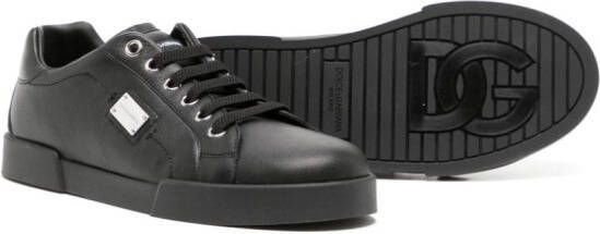 Dolce & Gabbana Kids logo-plaque low-top sneakers Black