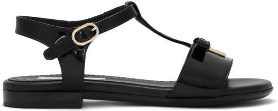 Dolce & Gabbana Kids DG-logo patent leather sandals Black