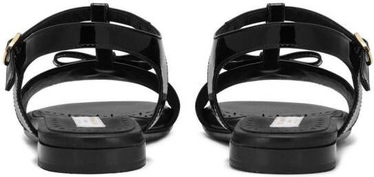 Dolce & Gabbana Kids DG-logo patent leather sandals Black